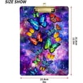 thumbnail image 2 of FMSHPON Colorful Butterfly Space Galaxy Clipboard Hardboard Wood Nursing Clip Board and Pull for Standard A4 Letter 13x9 inches, 2 of 7