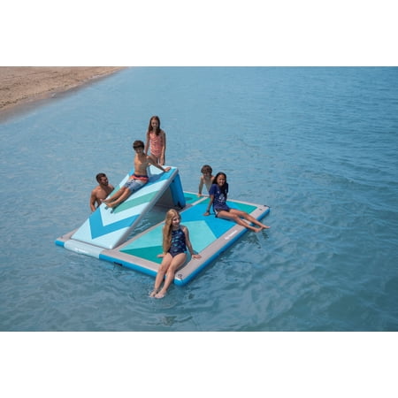 Swimline Inflatable Convertible Slide Dock Water Platform - 10' x 8'