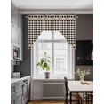 thumbnail image 3 of Western Texas Star Retro Swag Valances for Windows, Small Curtains Drapes, Country Vintage Black Beige Plaid Kitchen Window Curtains Over Sink Window Treatment Valance for Bedroom/Bathroom 56"x36", 3 of 5