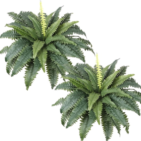 30" Ferns Artificial Bush Plants Large, 2PCS Artificial Boston Ferns Fake Ferns Faux Plants for Indoors Outdoors Home Garden Porch Windowsill Entrance Decor