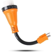 EPICORD 15 Amp to 50 Amp RV Adapter Cord with Locking Connector, 5-15P Male to SS 2-50R Twist Lock Female Electrical Power Dogbone Plug, Heavy Dutywith 12 Inch 12AWG/3 for RV Trailer Camper