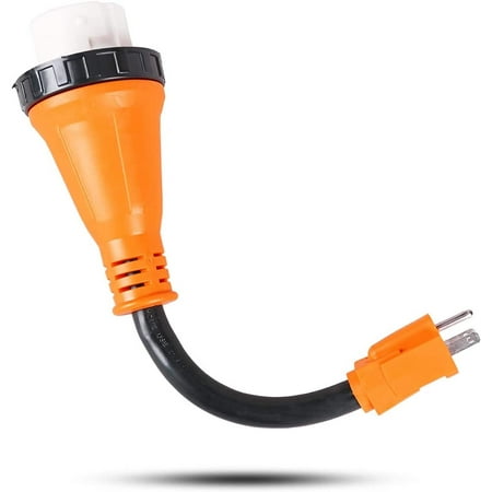 EPICORD 15 Amp to 50 Amp RV Adapter Cord with Locking Connector, 5-15P Male to SS 2-50R Twist Lock Female Electrical Power Dogbone Plug, Heavy Dutywith 12 Inch 12AWG/3 for RV Trailer Camper