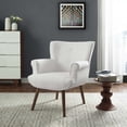 thumbnail image 5 of Modway Cloud Tufted Polyester Fabric Accent Chair in White and Walnut, 5 of 5