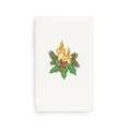 thumbnail image 2 of Linum Home Christmas Candles Embroidered White Turkish Cotton Hand Towel, 2 of 2