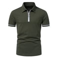thumbnail image 2 of Dvkptbk T-Shirt Homme Décontracté Ajusté Patchwork Manches Courtes Col Rabattu, 2 of 8