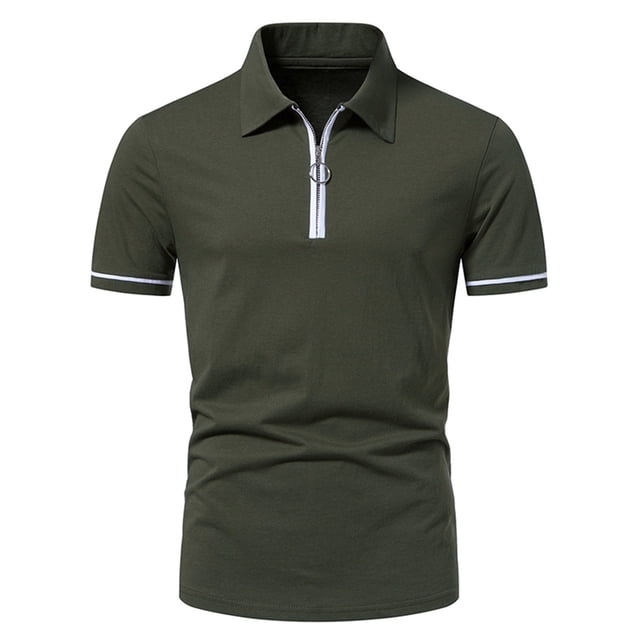 EQWLJWE Chemise d'Été pour Hommes Chemise Décontractée Unie Ajustée Patchwork Manches Courtes Col Rabattu T-Shirt Blouse Manches Courtes pour Homme