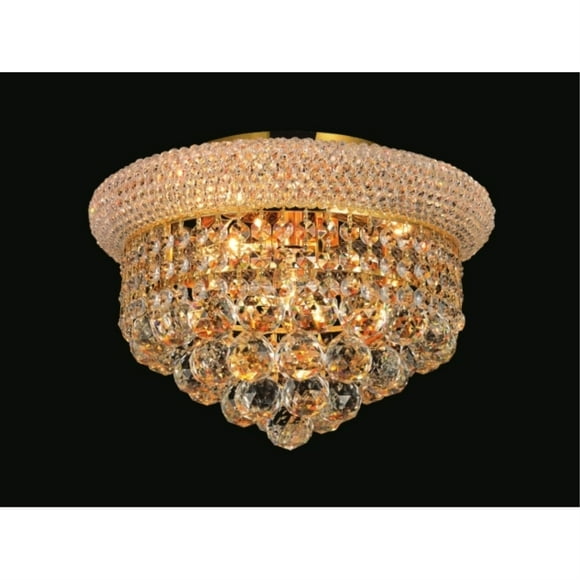 3 Light Flush Mount with Gold finish