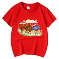 thumbnail image 4 of MIASHUI T-Shirt à Manches Courtes avec Imprimé Graphique Mignon pour Garçons, Doux, Décontracté, Confortable, Tenue Quotidienne, Hauts pour Enfants, Rouge, 8-9 Ans, 4 of 4