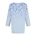 thumbnail image 4 of Women's Floral Print 3/4 Sleeve Casual Top Lightweight Summer Blouse with Round Neck, Pink, 4 of 5
