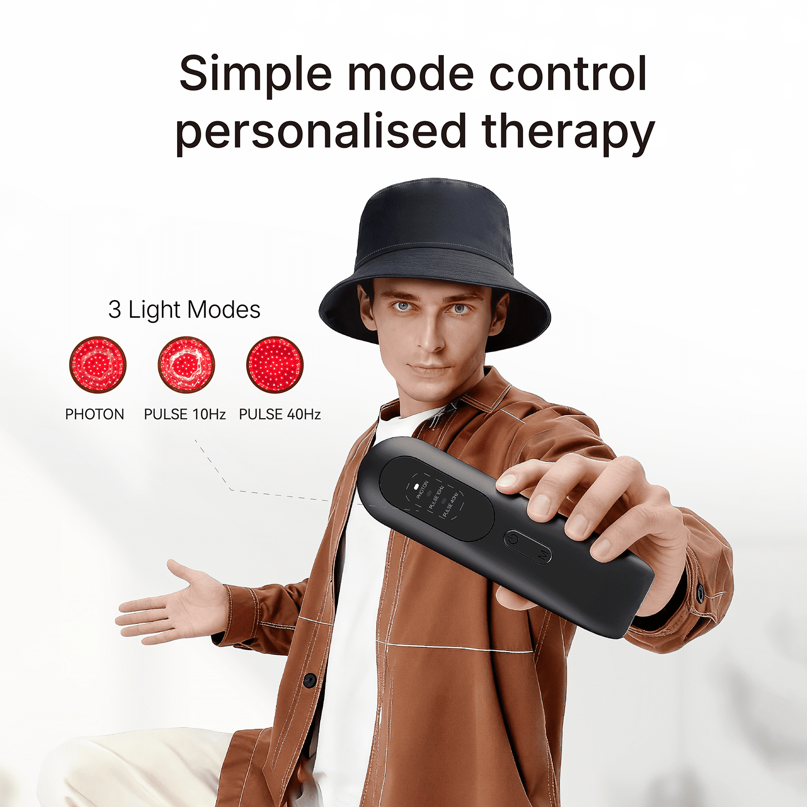 Dr.pedi Red Light Therapy Hair Growth Cap with 336 LEDs 660nm & 850nm, Discreet Fisherman Hat Design Fits up to 24.4", Full Scalp Coverage for Men & Women