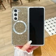 thumbnail image 4 of TECH CIRCLE Glitter Magnetic Phone Case for Samsung Galaxy Z Fold 5 (2023 Release), Compatible with MagSafe Accessories, Protective Lightweight Slim Sparkle Bling Cover for Women Men, Gold, 4 of 6