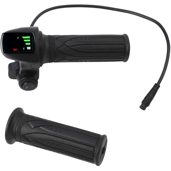 48V Electric Bike Throttle Grip with Display, 6-Pin Thumb Accelerator for E-Bike Scooter Tricycle, 7/8" Handlebar with Power-Off Switch