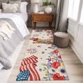 thumbnail image 4 of Independence Day 2'x6' Runner Rugs for Hallway Kitchen Bedside Non Slip Washable, Cat Patriotic Flag Firework Flowers Entryway Rug Runners with Rubber Backing, Long Carpet Runner for Laundry Room, 4 of 8