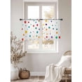 thumbnail image 5 of Sheer Curtains 45 Inches Long, Colorful Polka Dot Light Filtering Window Curtains for Living Room/Bedroom, Rainbow Point Vibrant Rod Pocket Voile Sheer Curtain Drapes, 52"W x 45"L, 2 Panels, 5 of 8