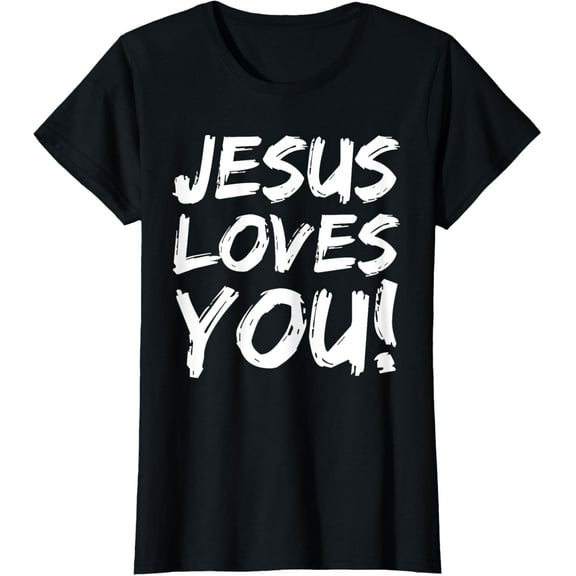 t-shirt Christian Evangelism Gift for Men Jesus Loves You! T-Shirt mens，black，women，funny，journey，Crew Neck, Short Sleeve,printing