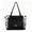 Black (feeding plate), variant on Cute Polka Dot Nylon Ribbon Ita Tote Bag for Women, Satin Clear Display Window, Large Capacity, Handheld Shoulder Bag with Grid Pin Board (14.2"x4.7"x11.0", 0.77lb)