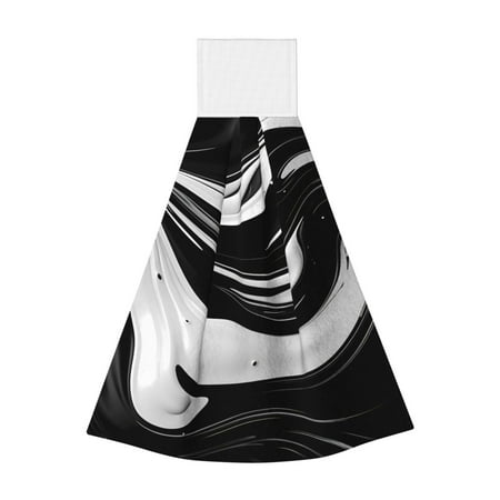 

Ocsxa Abstract Black White Swirls for Hand Towels Hand Wipes with Velcro Soft and Fast Absorbent Hanging Towels Reusable Cleaning Cloth for Kitchen/Bathroom/Laundryroom 14x18In