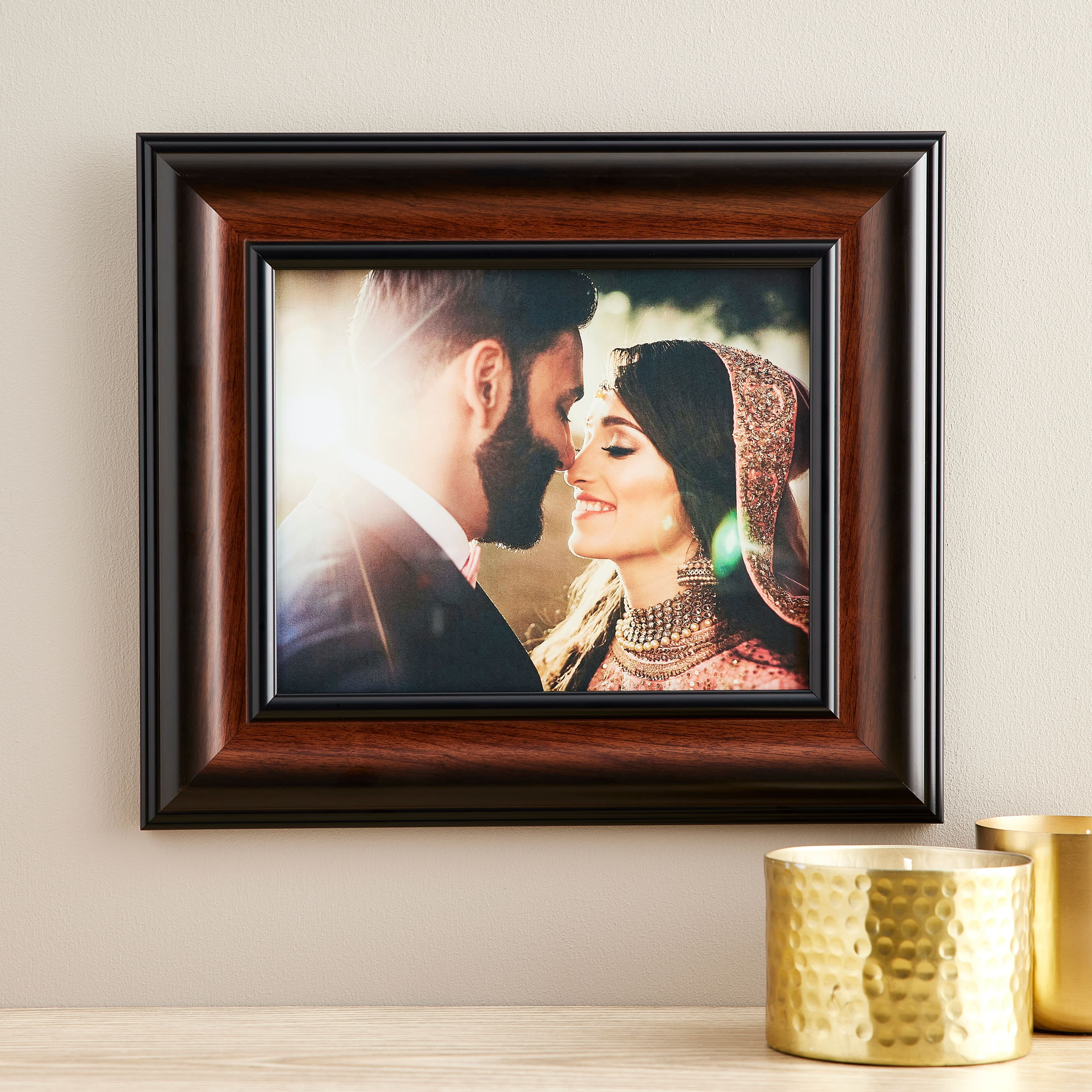 Studio Decor 8" x 10" Brown & Black Frame, Home Collection - Includes Pre-attached Hanging Hardware, Horizontal or Vertical Display - Bulk 6 Pack