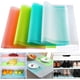 thumbnail image 1 of Paquete de 8 forros para refrigerador, 17.7 x 12 pulgadas, alfombrillas para forro para refrigerador, lavables, para estantes de refrigerador, para estantes de vidrio, cajones de armarios de cocina, manteles individuales de plástico impermeables, 4 colores Ormromra WMZL-2159-1, 1 of 6