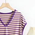 thumbnail image 5 of Women's V-Neck Sleeveless Tee - Breathable Striped Summer Top, Plus Size Loose Fit (XL-8XL, 10 Colors) | Yubnlvae (Purple | 5XL), 5 of 8