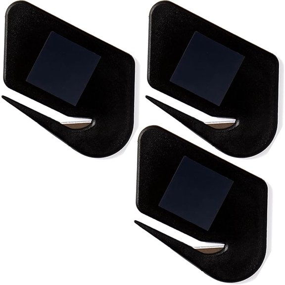 Magnetic Letter Openers Envelope,3 Pack,Envelope Opener Slitter,Mail Blade with Magnet,Letter for Women,Men,Office,Envelope Cutter (Black)