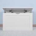 thumbnail image 4 of Tcbosik Entryway Bench with Flip-Open Top, Wood Toy Storage Box with 2 Safety Hinges for Hallway Living Room Bedroom, White, 4 of 10