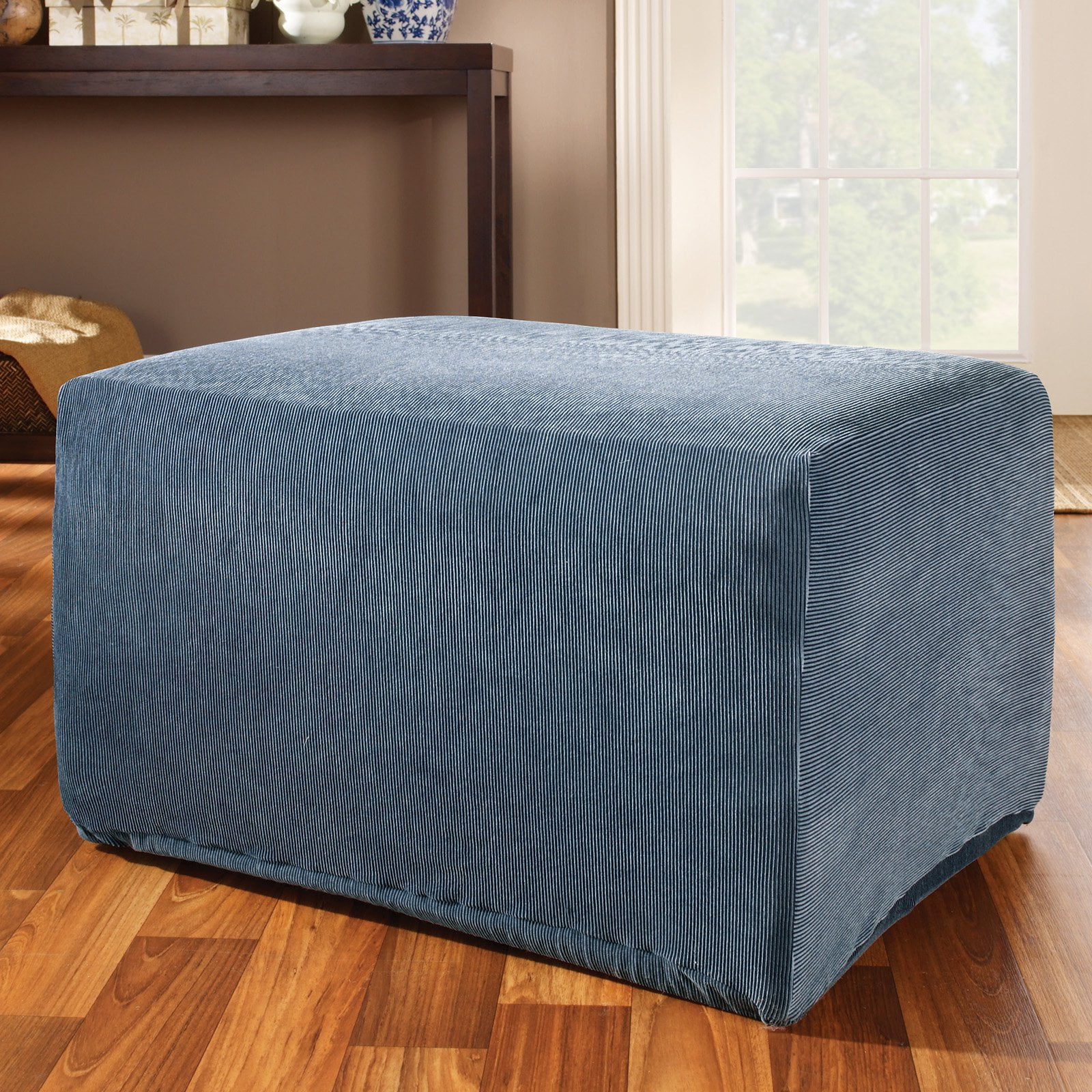 Sure Fit Stretch Stripe Ottoman Slipcover