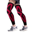 thumbnail image 3 of Sports Recovery Compression Full Leg Sleeves (Medium, Red), 3 of 5