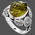 thumbnail image 2 of Southwest Design - Peridot Rough 925 Sterling Silver Ring s.8 Jewelry R-1352 SDR222175, 2 of 5