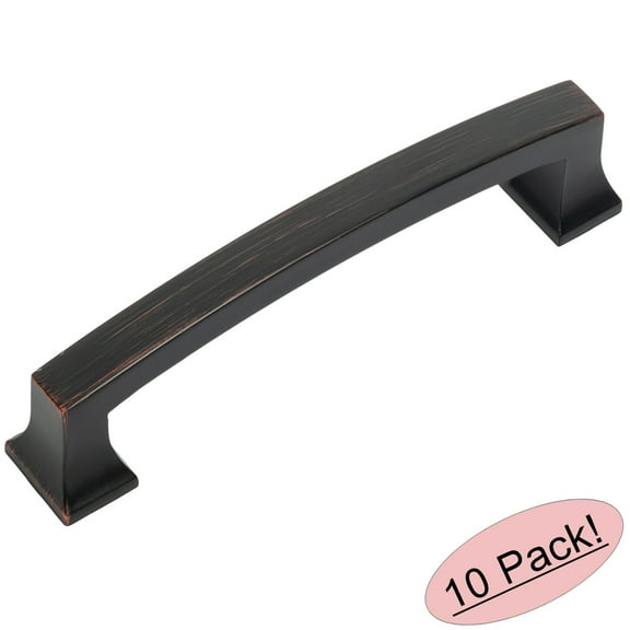 10 Pack - Cosmas 755-4ORB Oil Rubbed Bronze Contemporary Cabinet Hardware Handle Pull - 4" Inch (102mm) Hole Centers