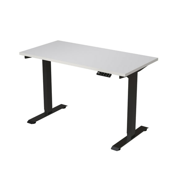 Escritorio Eléctrico de Altura Ajustable Base Negra Tablero 120x60 Blanco