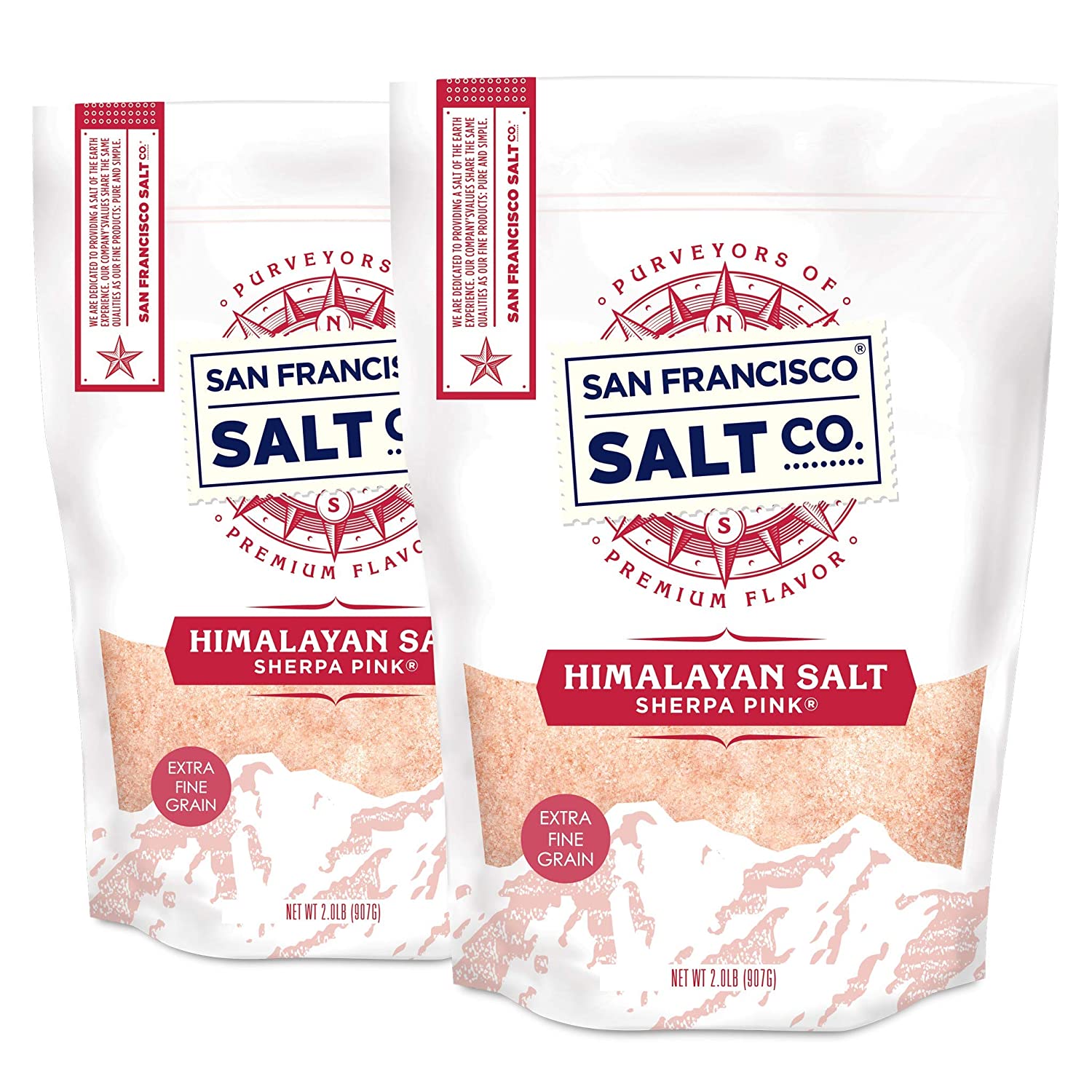 Sherpa Pink Himalayan Salt 4 lbs. ExtraFine Salt (Qty. 2, 2 lb. bags