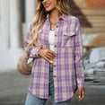 thumbnail image 5 of Towmus Womens Plus Size Flannel Shirts Plaid Shirts Long Sleeves Casual Button Down Collared Unisex Tops with Pockets, 5 of 8