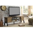 thumbnail image 2 of Benzara BM181314 24.25 x 17 x 72 in. 72 in. Wooden & Metal Frame TV Stand with 3 Open Shelves, Brown, 2 of 2