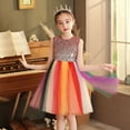 thumbnail image 3 of Robe à Sequins pour Filles Arc-en-Ciel Tutu Robe de Fête d'Anniversaire Robe de Concours, 3 of 5