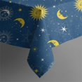 thumbnail image 5 of Blue Sun Moon Star Pattern Square Tablecloth,Waterproof Square Table Cover,Wipeable Spillproof Washable Table Cover for Home Kitchen Party Decor 52"x52"(132x132cm), 5 of 6