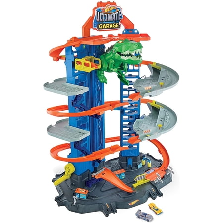 Hot Wheels City Ultimate Garage Track Set, 2 Cars, 100+ Vehicle Storage, Ages 3+, 36" x 24" x 12", Plastic