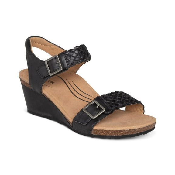 Aetrex Women's Grace Orthopedic Woven Wedge Sandals for Women Summer