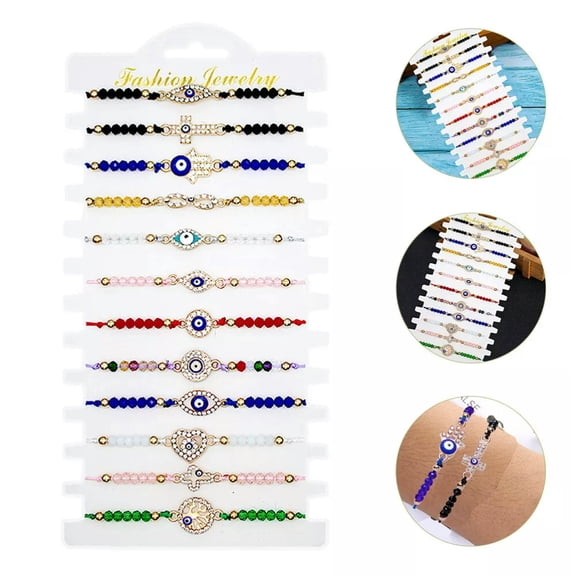K-KED 12pcs bohemian bracelets Bohemian Bangles Evil Eye Charm Bracelet Women Waist