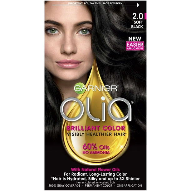 Garnier Olia Oil Powered Permanent Hair Color, 2.0 Soft