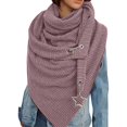 thumbnail image 2 of Ladies' Retro Solid Color Star Decorative Scarf Neckerchief winter gloves Red, 2 of 5