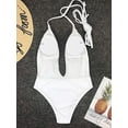 thumbnail image 4 of Womens Sexy Deep V Neck High Waist Multi-Way Bandage One Piece Swimsuits Swimwear, 4 of 6