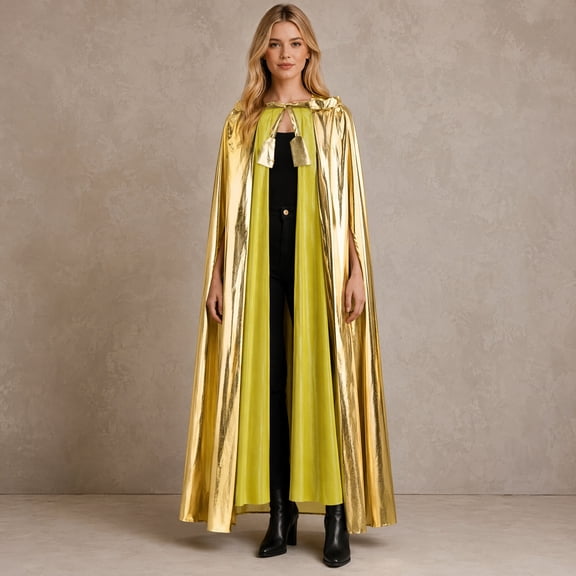 USHOBE Golden Cosplay Cloak Party Cape Made of Quality Material for Adults Costume Events