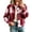 Red, variant on Enjoytime Fall Jackets for Women Plaid Lapel Collar Button Down Cropped Jacket Trendy Casual Coat Fashion Long Sleeve Outerwear