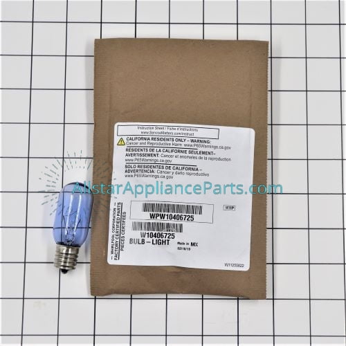 Whirlpool Refrigerator Light Bulb WPW10406725