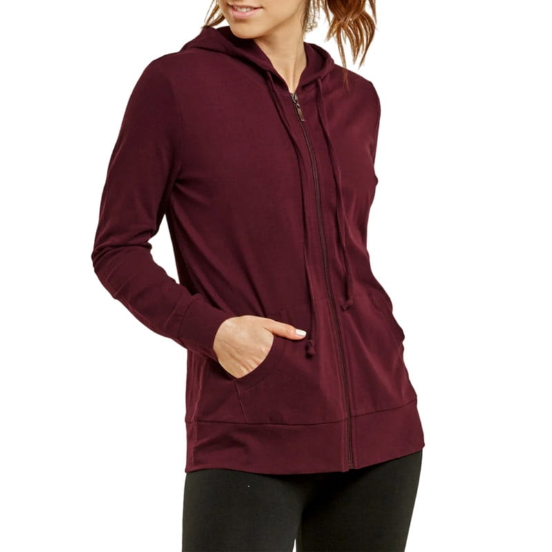 Women’s Full Zip Up Hoodie with Packets Lightweight Cotton Blend Drawstring Regular & Plus Size Casual Zipper Hooded Sweatshirt Womenswear Activewear