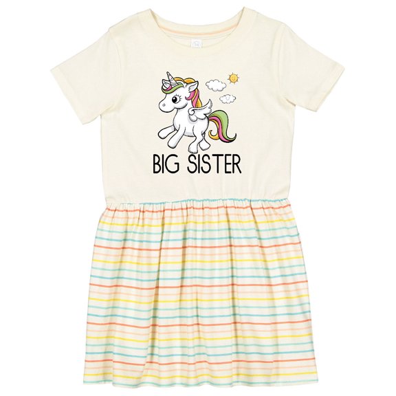 Inktastic Big Sister Unicorn Girls Toddler Dress