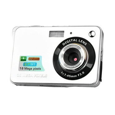 Digital Camera Mini Pocket Camera 18MP 2.7 Inch LCD Screen 8x Zoom Smile Capture Anti-Shake with Battery