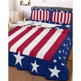 thumbnail image 3 of Quilts Twin XL Size, 4th of July Soft Comforter Bedding Set for Bed, Red White Stripes Star Blue Independence Day Lightweight Quilted Bedspread with Pillow Cover(2 Pieces) for All Season, 68x98 Inch, 3 of 6
