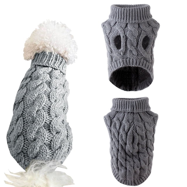Mascota perro de cuello alto de punto suéter abrigo de invierno más grueso jersey de punto de ganchillo abrigo ropa para perro pequeño mediano grande cachorro gato